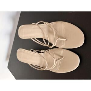 Who What Wear 9.5 Strappy Womens Sandals Nude with Kitten Geometric Heel NWOT